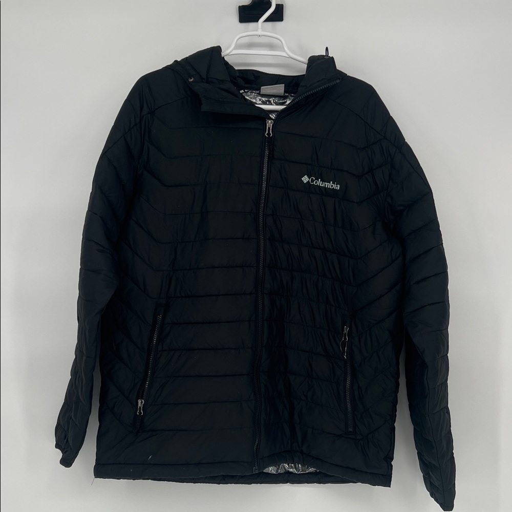 Women's Columbia Powder Lite II Hooded Jacket Large Flaw Paint